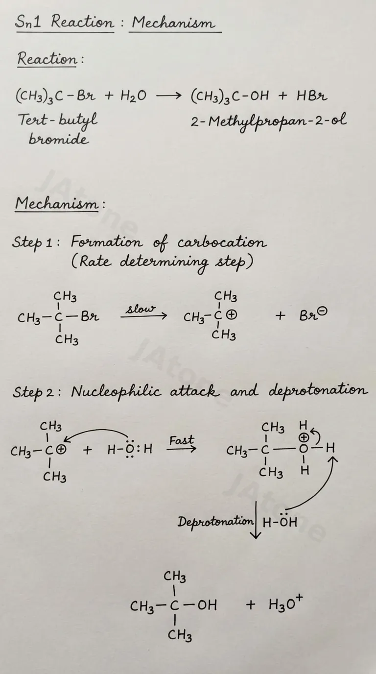 SN1 Reaction Mechanism — Carbocation Intermediate